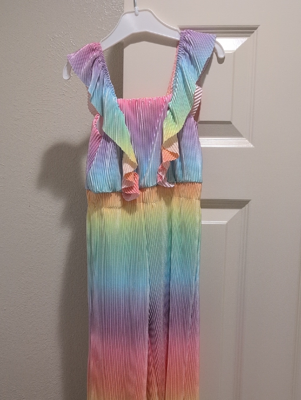 Kids Girls Like US Pastel Rainbow Pleated Maxi Romper Size 5